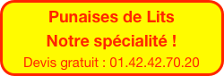 Punaises de Lits
Notre spécialité !
Devis gratuit : 01.42.42.70.20